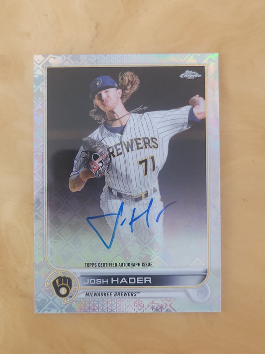 2022 Topps Chrome Josh Hader Logofractor Auto Autograph #CA-JH Brewers (A) V309