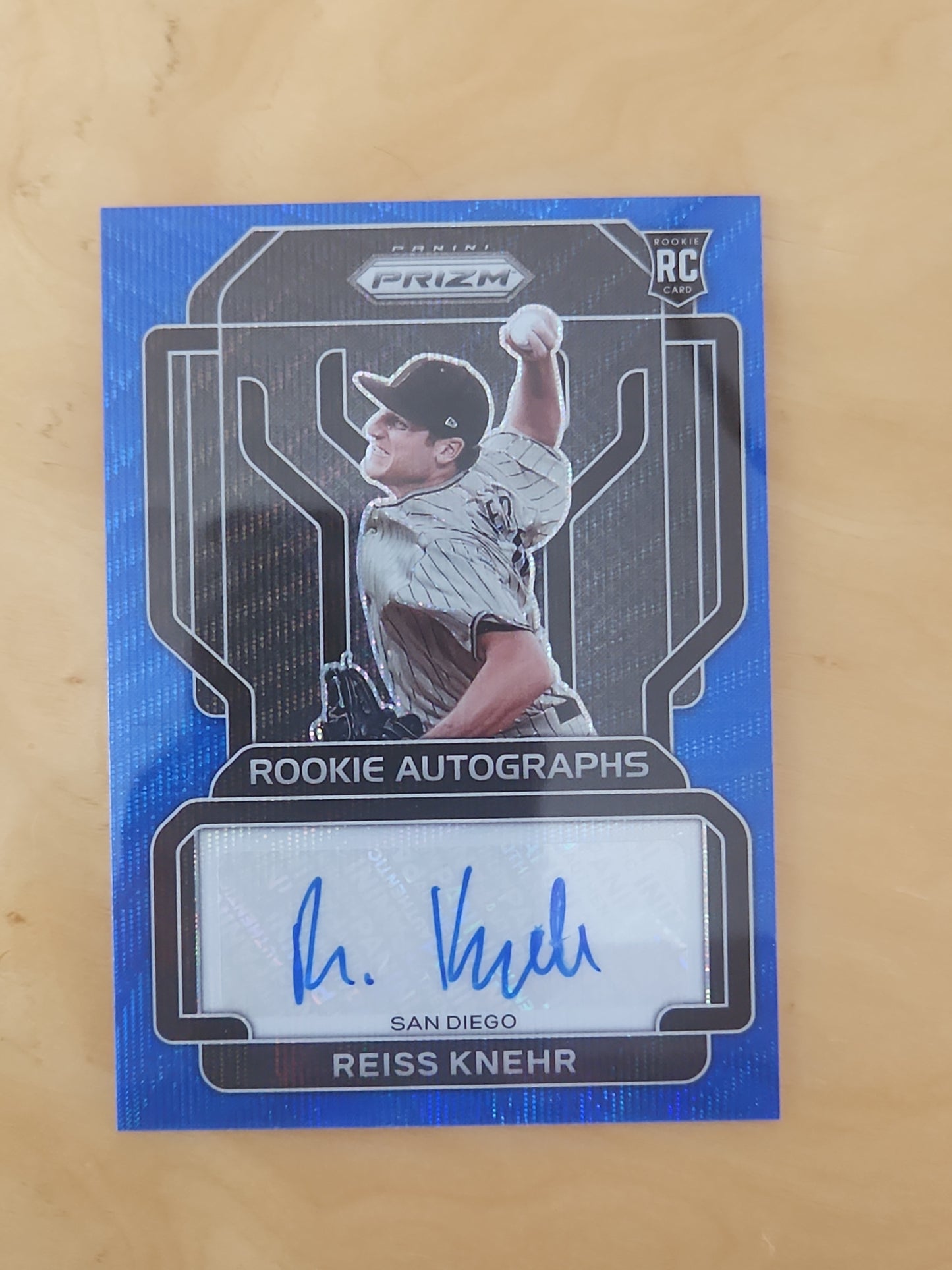 2022 Prizm Rookie Auto Blue Wave #RA-RK Reiss Knehr 50/50 - San Diego Padres