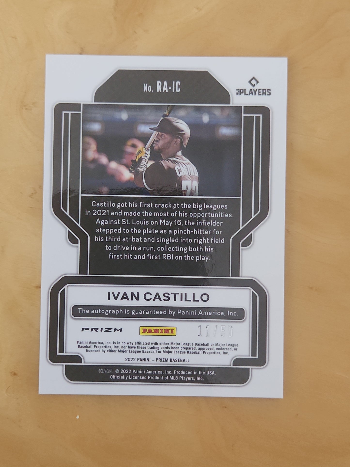 2022 Panini Prizm Baseball Ivan Castillo RC Auto Blue Wave Prizm 11/50 #RA-IC