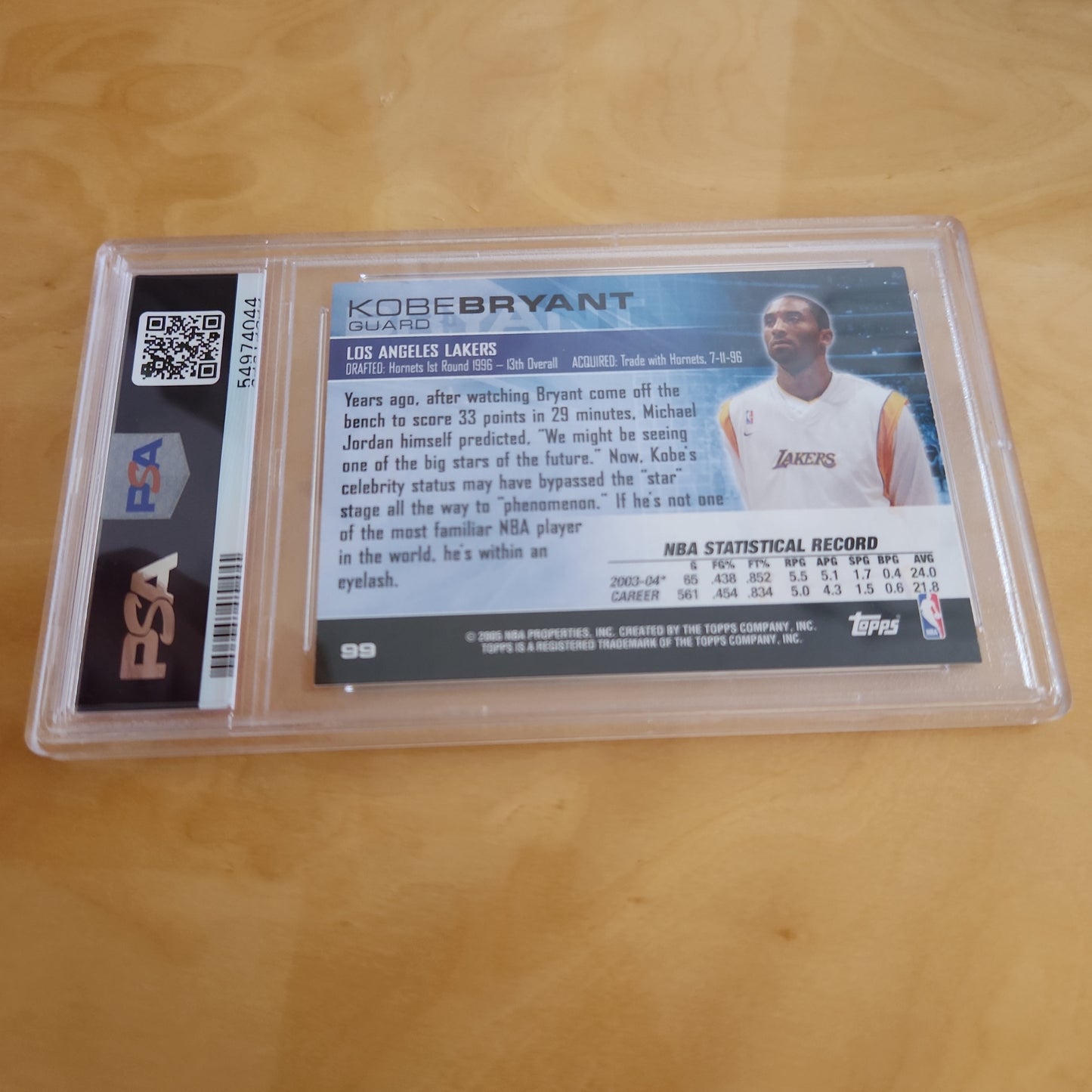 PSA 9 Topps Luxury Box Kobe Bryant #99