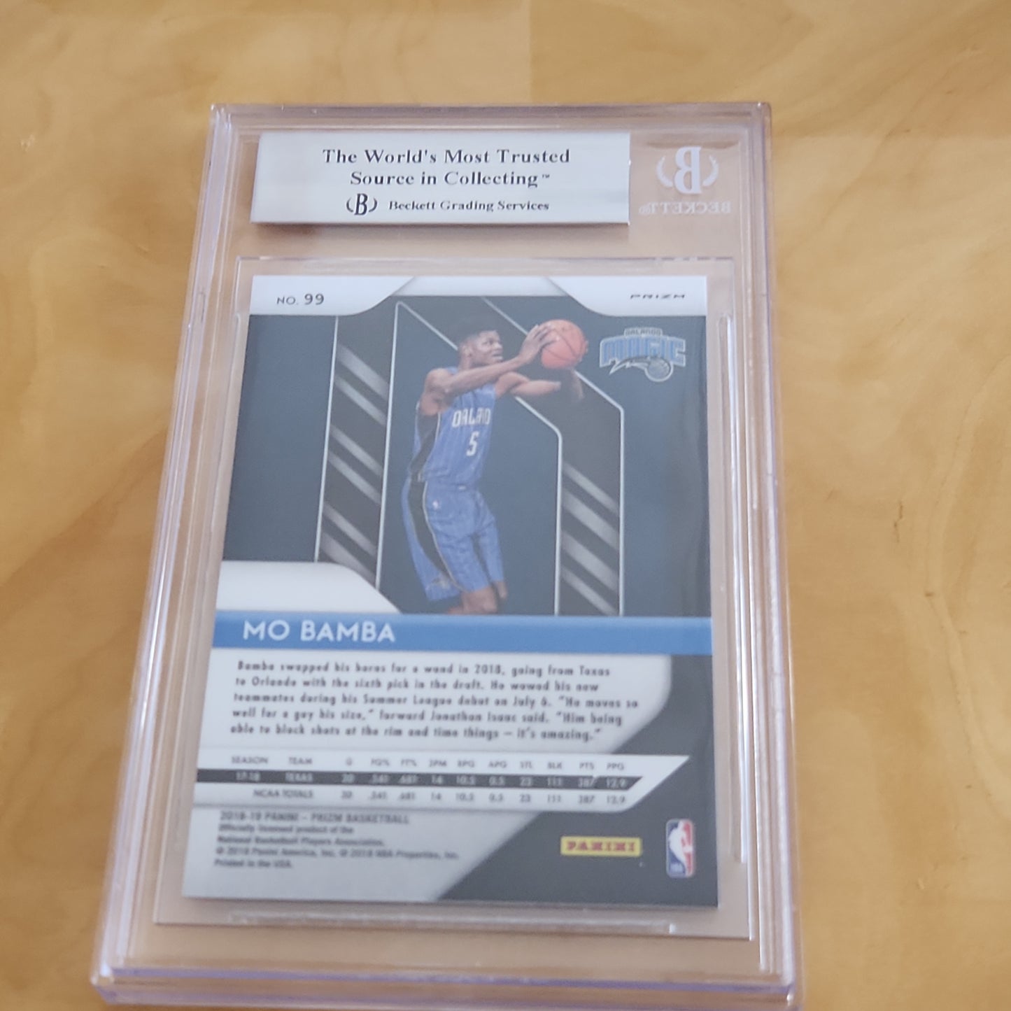 Beckett 9 Panini Prizm Pink Parallel Mo Bamba RC #99