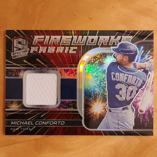 2021 Panini Spectra Fireworks Fabric Hyper Prizm 52/75 Michael Conforto #MC.2