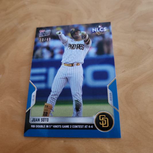 Topps Now NLCS Blue Parallel Juan Soto 30/49 #1104