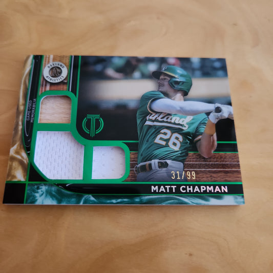 Topps Green Parallel Matt Chapman Triple Relic 31/99 #TTR-MCH