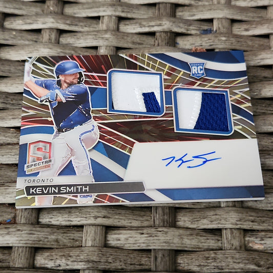 Panini Prizm Spectrr Red Parallel Kevin Smith RC Jersey Patch Auto 14/25 #RDJA-KS