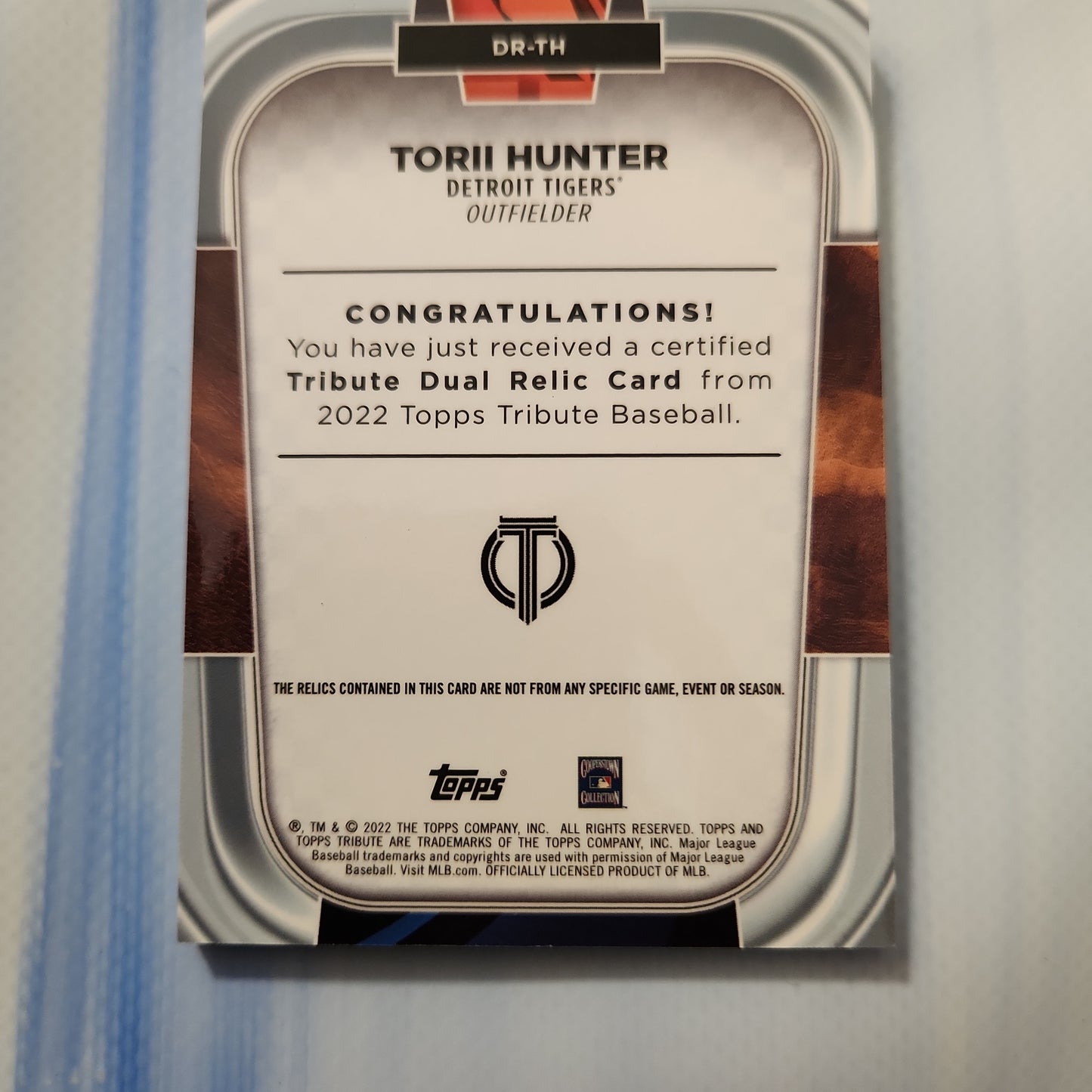 Topps Purple Parallel Torii Hunter Duo Relic 31/50 #DR-TH