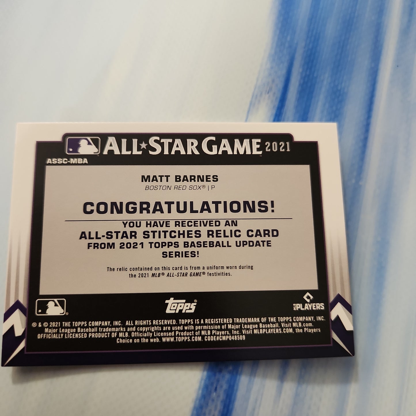 Topps All-Star Game Matt Barnes Jersey Patch #ASSC-MBA