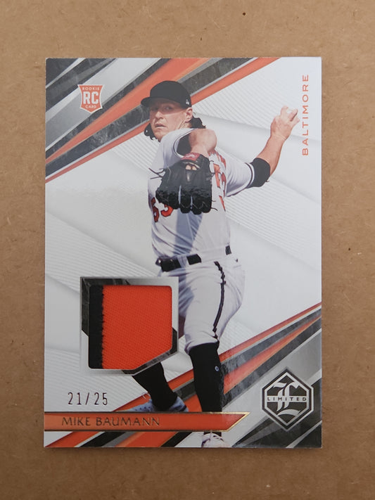 MIKE BAUMANN 2022 Panini Chronicles #LS-MB Limited Swatches Red Rookie RC SP 21/25