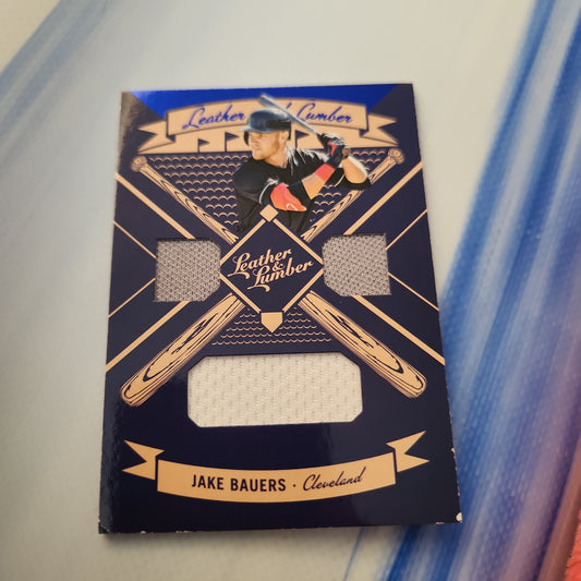 Panini Leather Lumber Blue Parallel Jake Bauers Triple Relic #LLT-JB