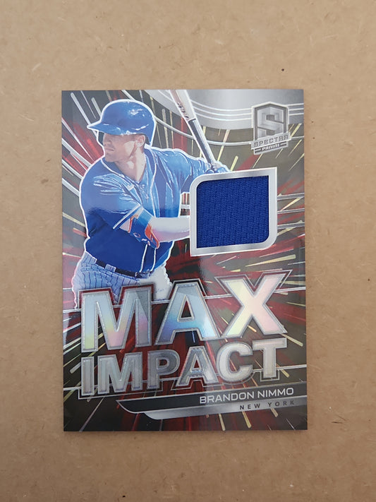 Brandon Nimmo 2021 Panini Spectra Max Impact Patch HYPER 75/75 New York