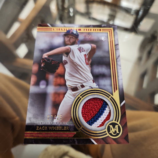 Topps MC Gold Parallel Zack Wheeler Jersey Patch 07/25 #MMR2-ZW
