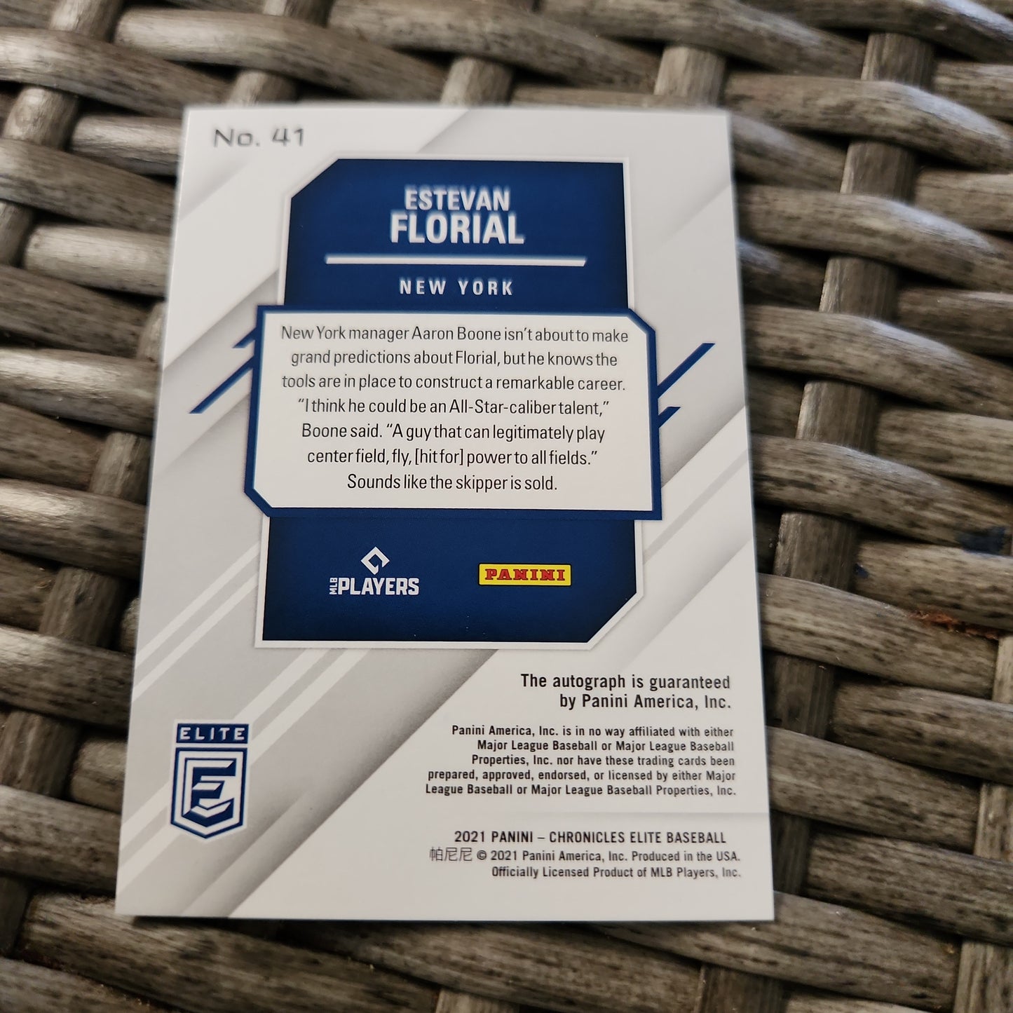 Panini Elite Estevan Florial RC Auto #41