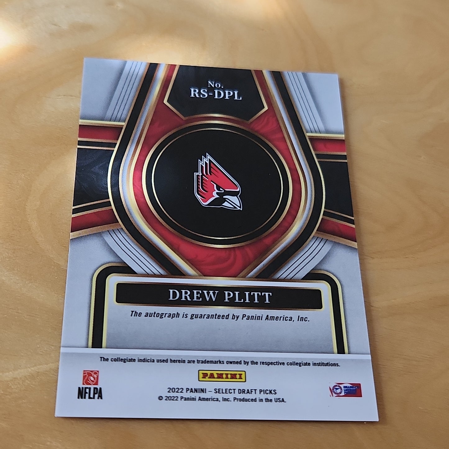 Panini Select Drew Plitt Auto #RS-DPL