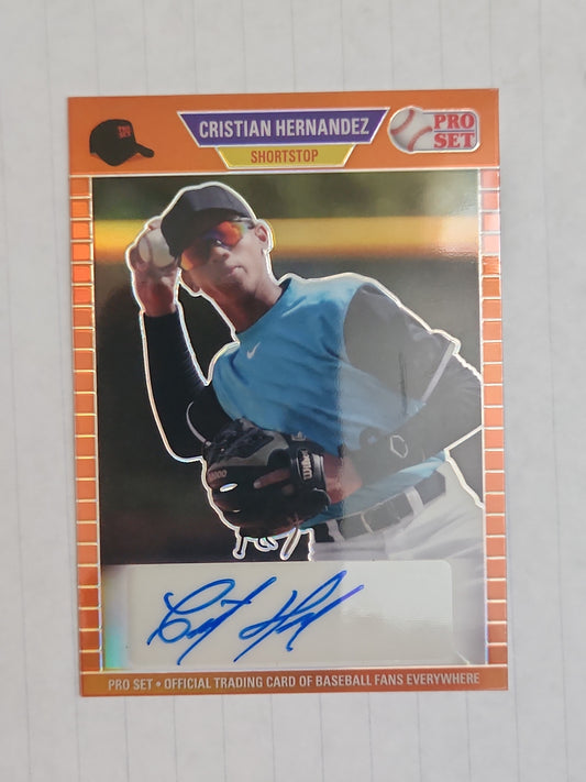 2021 Leaf Pro Set Orange 4/7 Cristian Hernandez Auto #PA-CH2 T6085