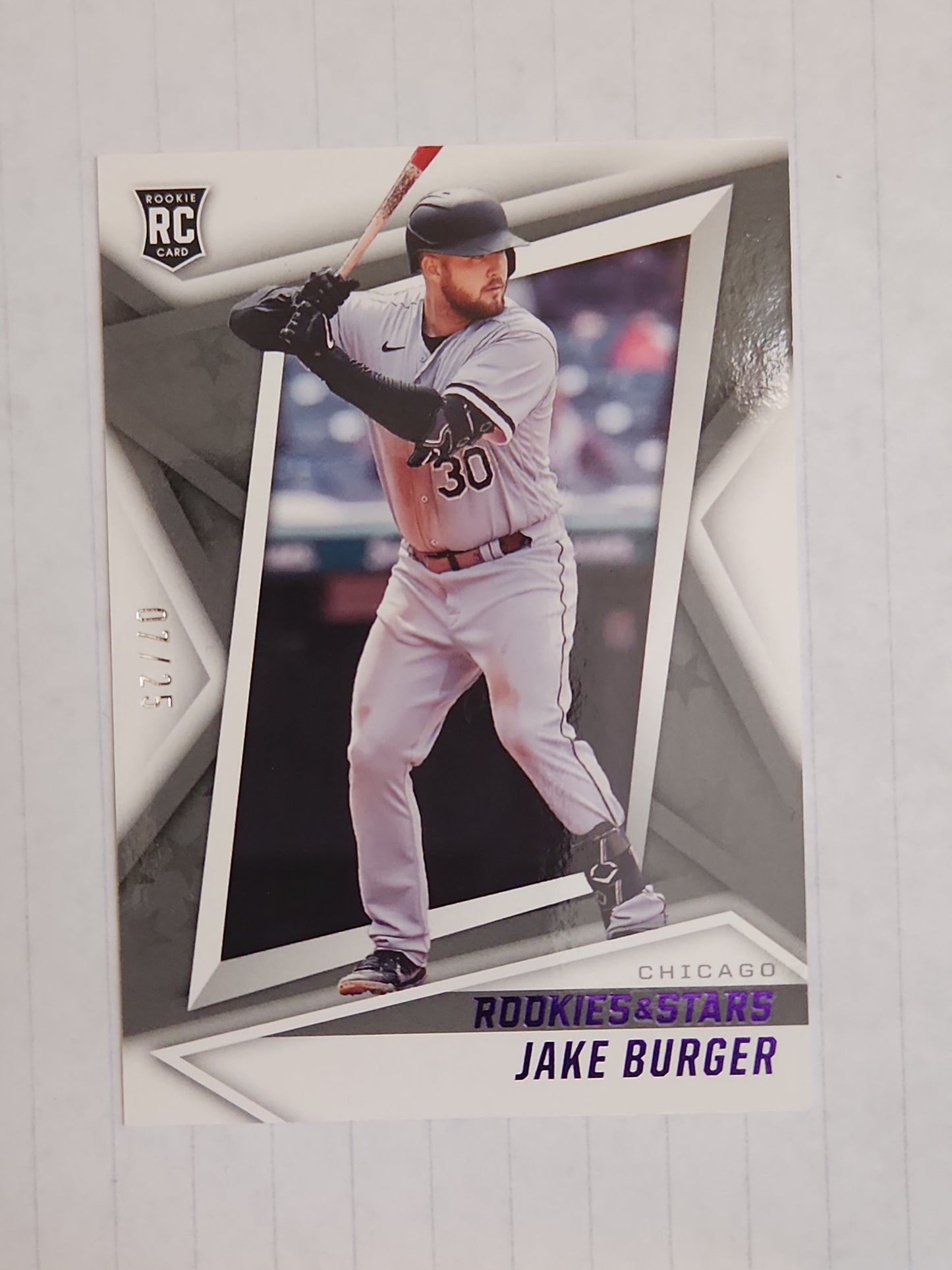 2022 Panini Chronicles Baseball #11 JAKE BURGER RC Rookies & Stars Purple 07/25