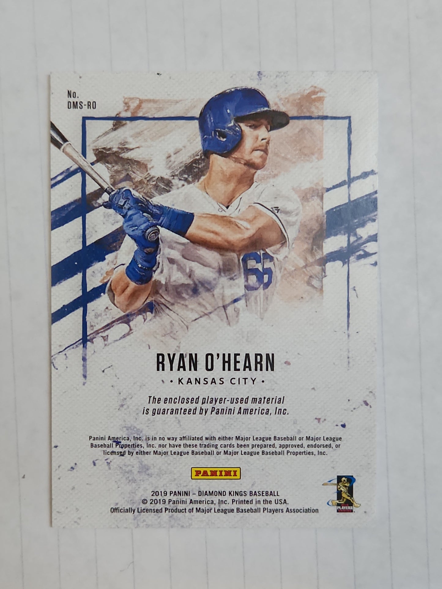 2019 Panini Diamond Kings DK Materials Ryan O'Hearn #DMS-RO Rookie RC