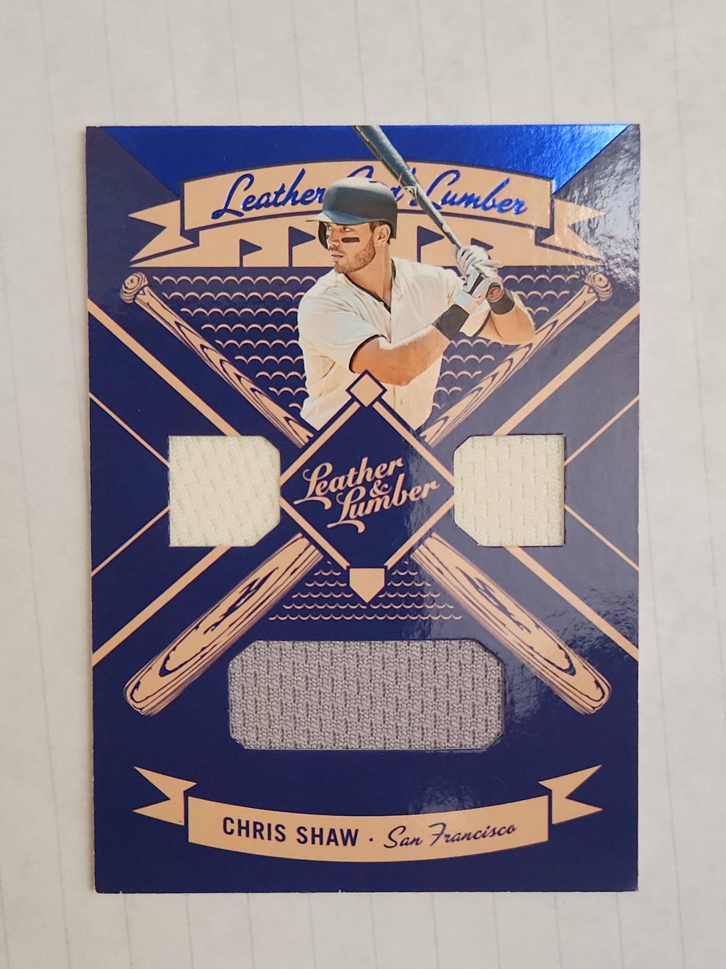 2019 Panini Leather & Lumber and Triple Relics Blue Chris Shaw #LLT-CH Rookie RC