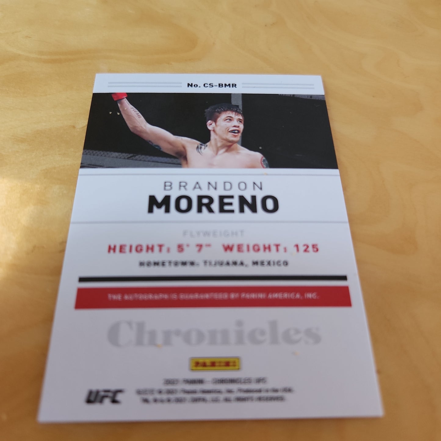 Panini UFC Chronicals Brandon Moreno RC Auto #CS-BMR