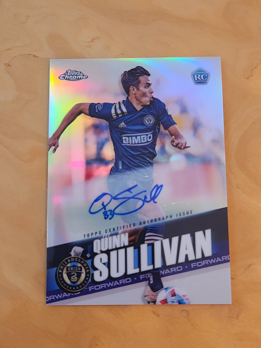 2022 Topps Chrome MLS #186 Quinn Sullivan RC Auto Autograph Philadelphia Union