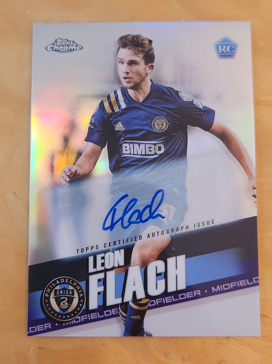 2022 Topps Chrome MLS #110 Leon Flach Rookie Auto Autograph Philadelphia Union