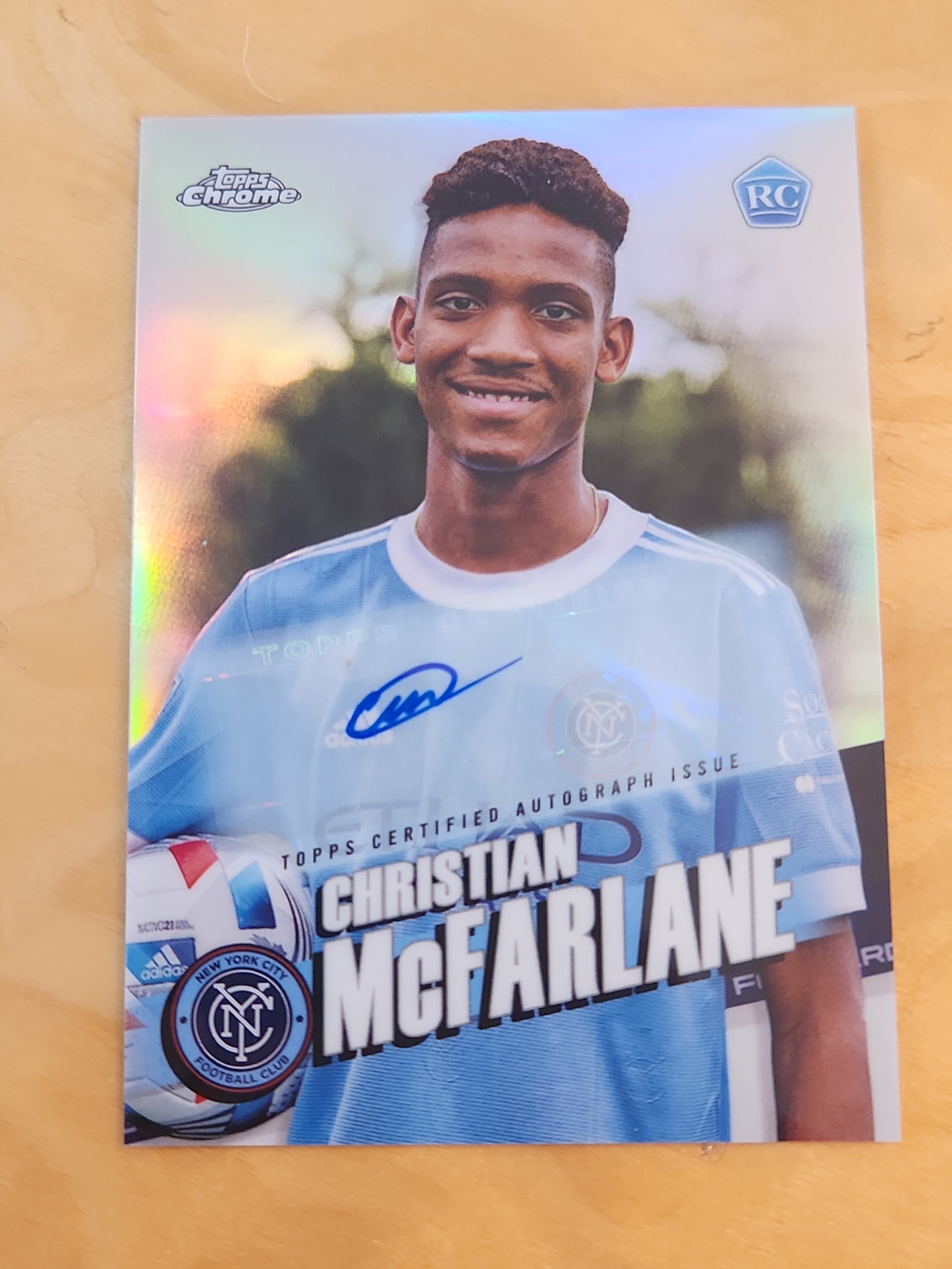 2022 Topps Chrome MLS #189 Christian McFarlane RC Auto Autograph NYCFC