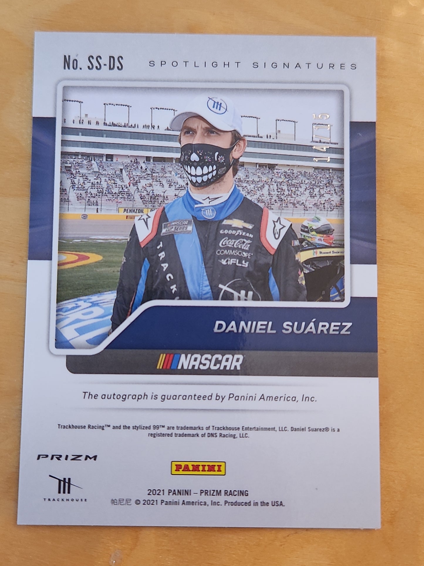 2021 Panini Prizm Spotlight Signatures  14/15 Daniel Suarez #SS-DS Auto