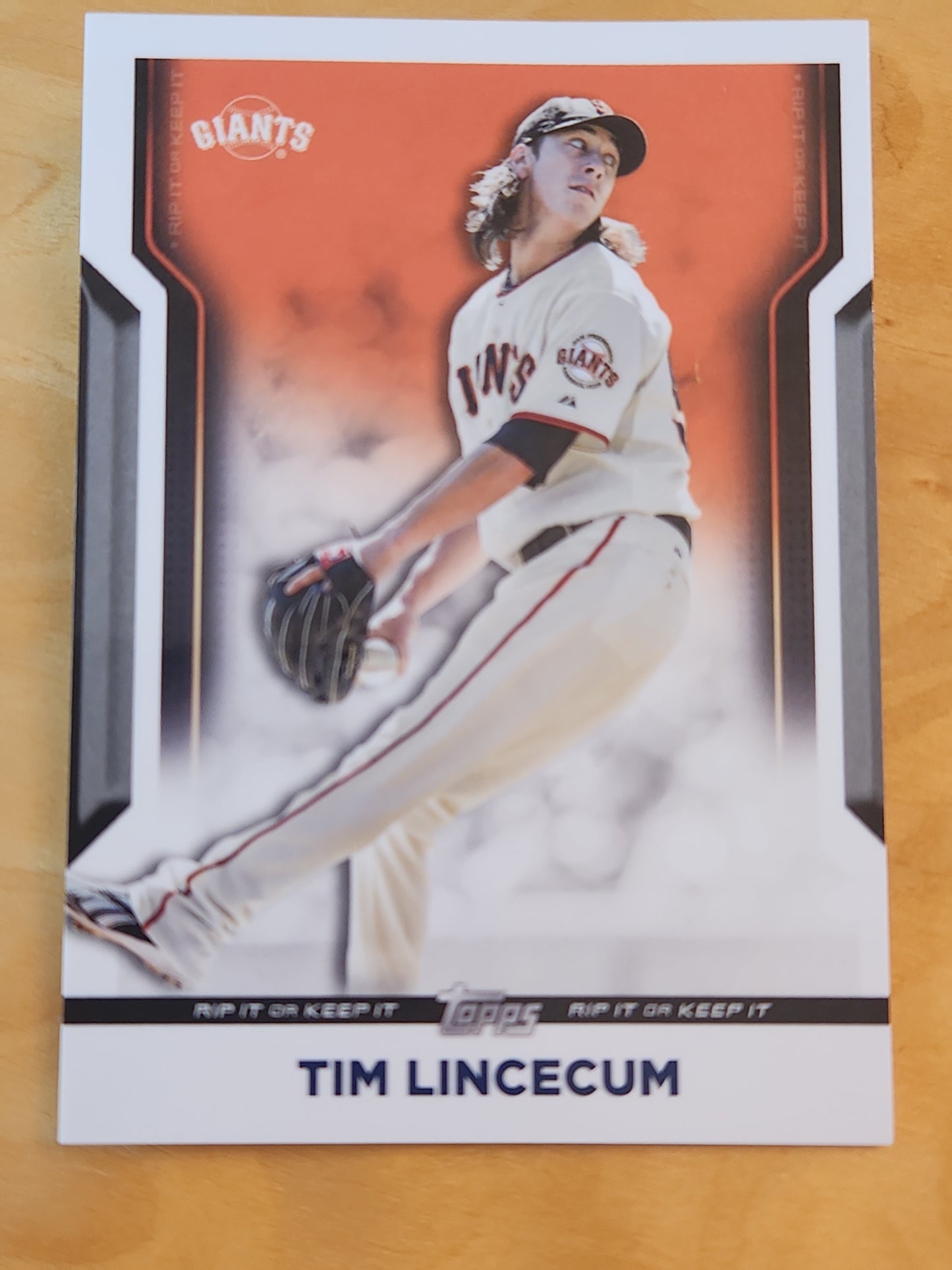 2021 Topps Tear Card Tim Lincecum #80 0/99 with Casey Mize RC 05/50