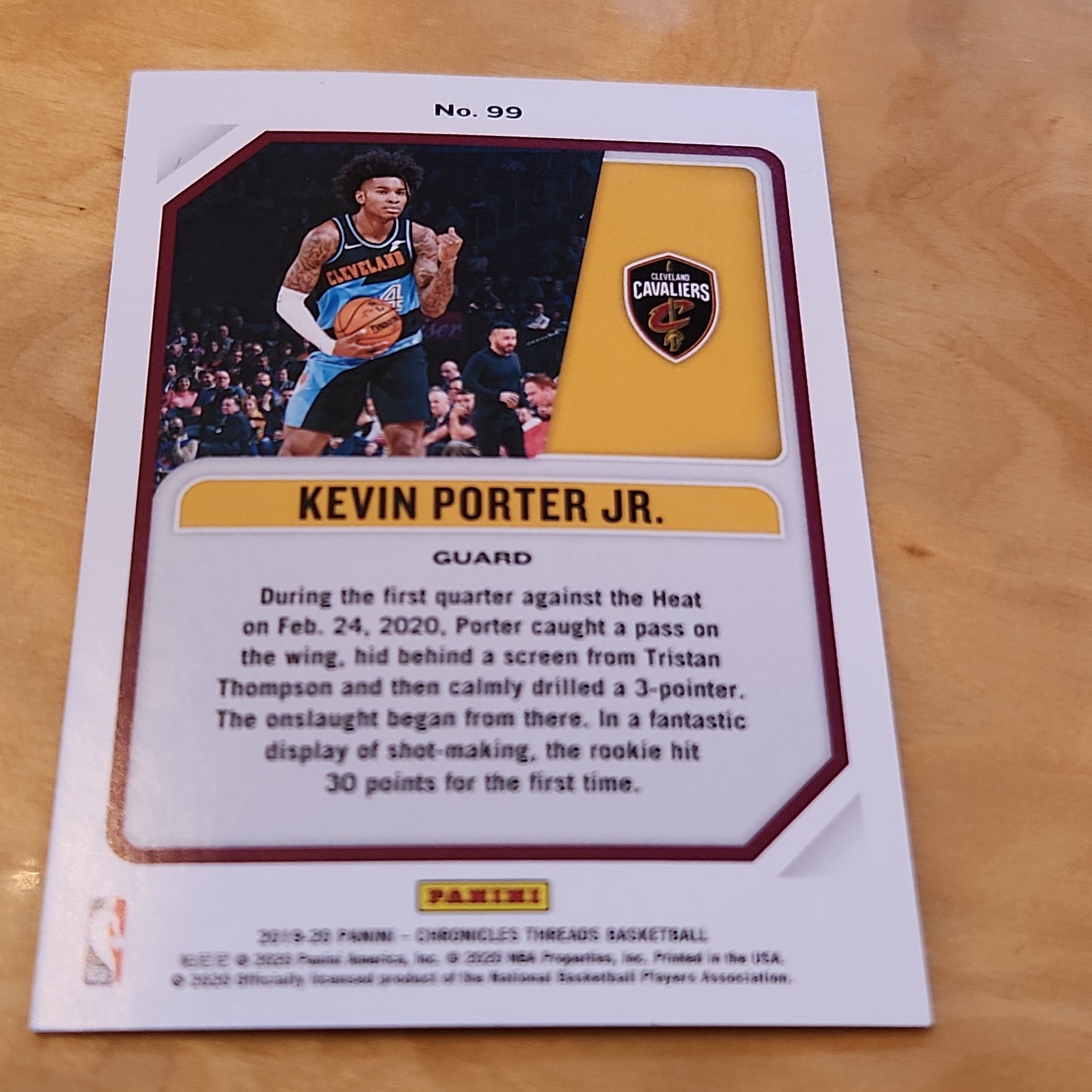 Panini Threads Blue Parallel Kevin Porter Jr. 16/99 #99