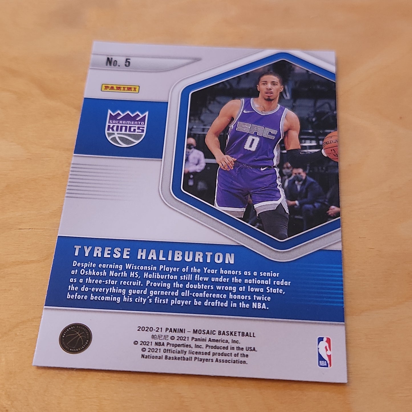 Panini Mosaic Blue Chips Tyrese Haliburton #5