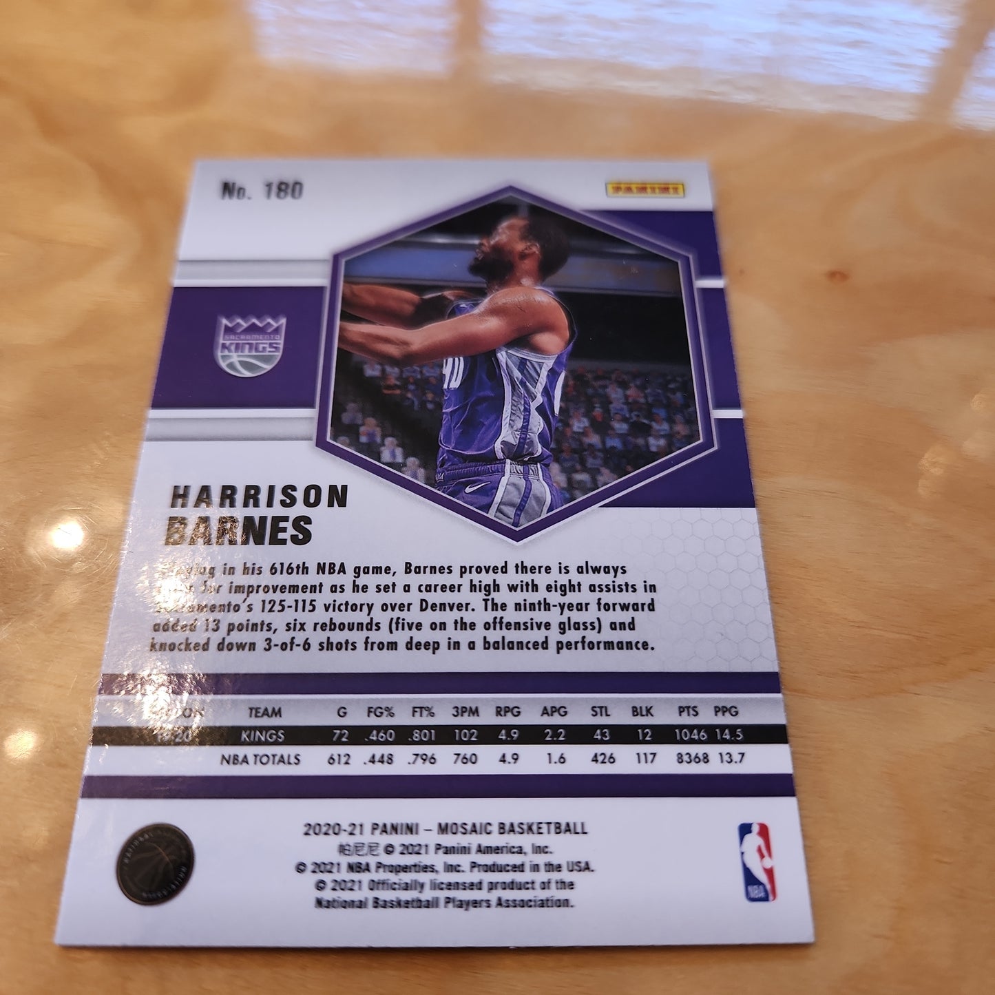 Panini Mosaic Harrison Barnes #180