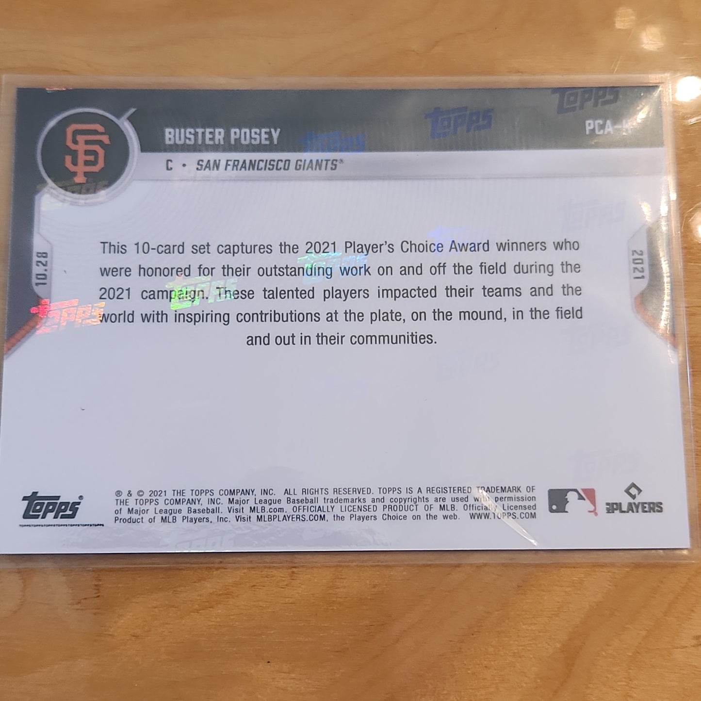 2021 Topps Now #PCA-4 Buster Posey San Francisco Giants 39/49