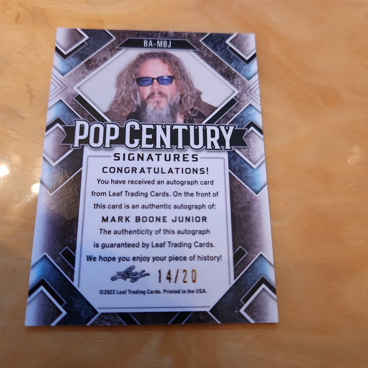 Leaf Pop Century Mark Boone Junior Auto 14/20 #BA-MBJ