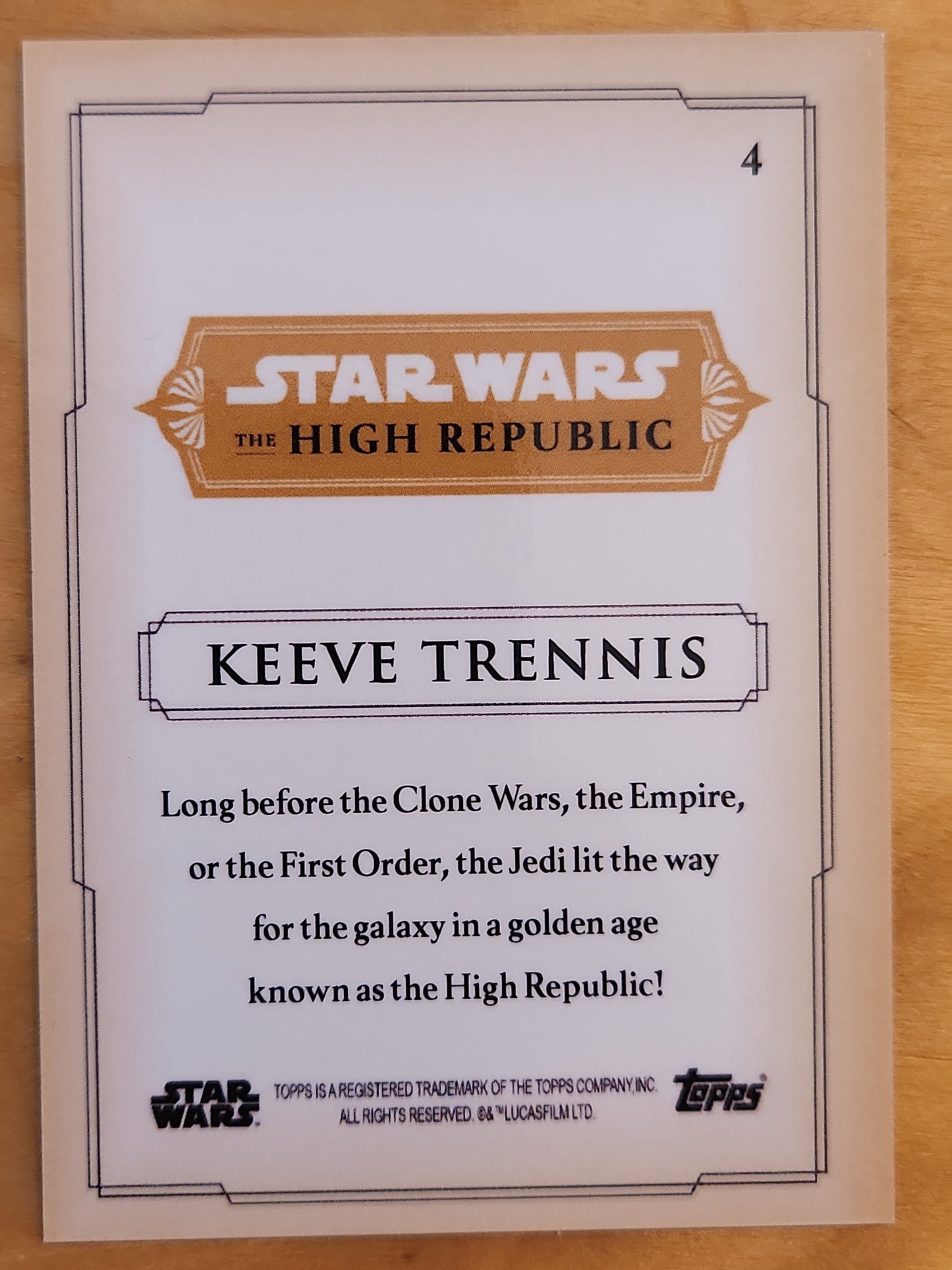 2021 Star Wars OD #10 High Republic Black Parallel Card #4 Keeve Trennis (14/25)