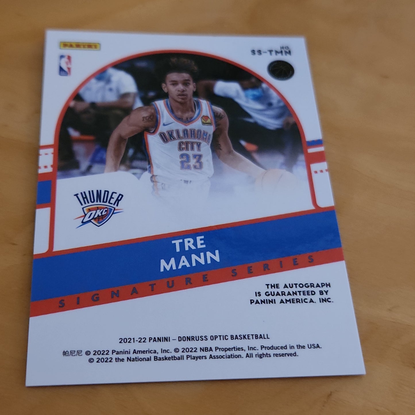 Panini Optic Signature Series Tre Mann RC Auto #SS-TMN