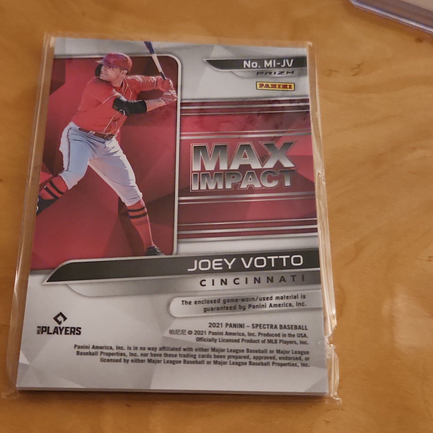Panini Prizm Spectrr Max Impact Joey Votto Jersey Patch #MI-JV