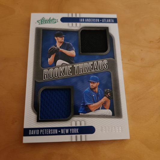 Panini Absolute Baseball Ian Anderson & David Petterson RC Jersey Patch 082/199 #RTD-IA