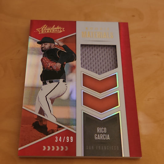 Absolute Baseball Red Parallel Rico Garcia Jersey Patch 34/99 #ARM-RG
