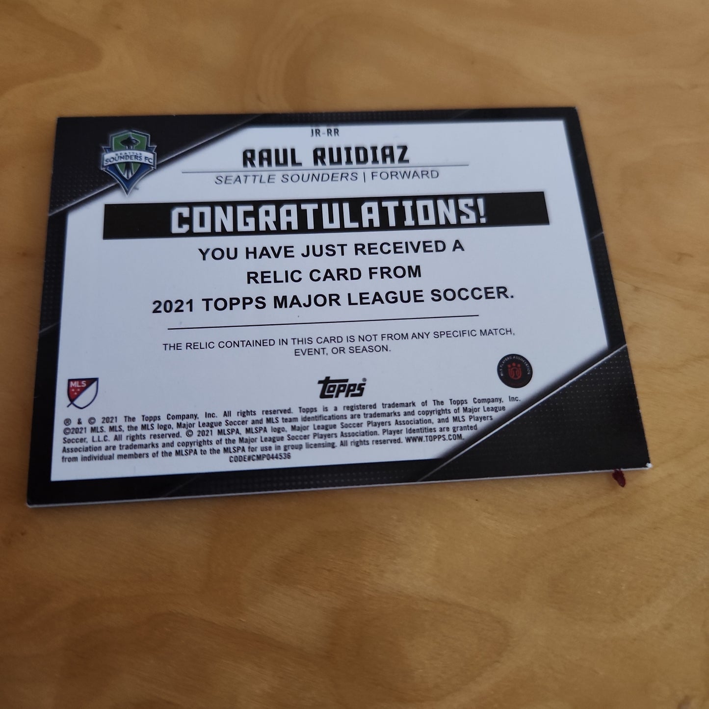 Topps Raul Rudiaz Relic #JR-RR