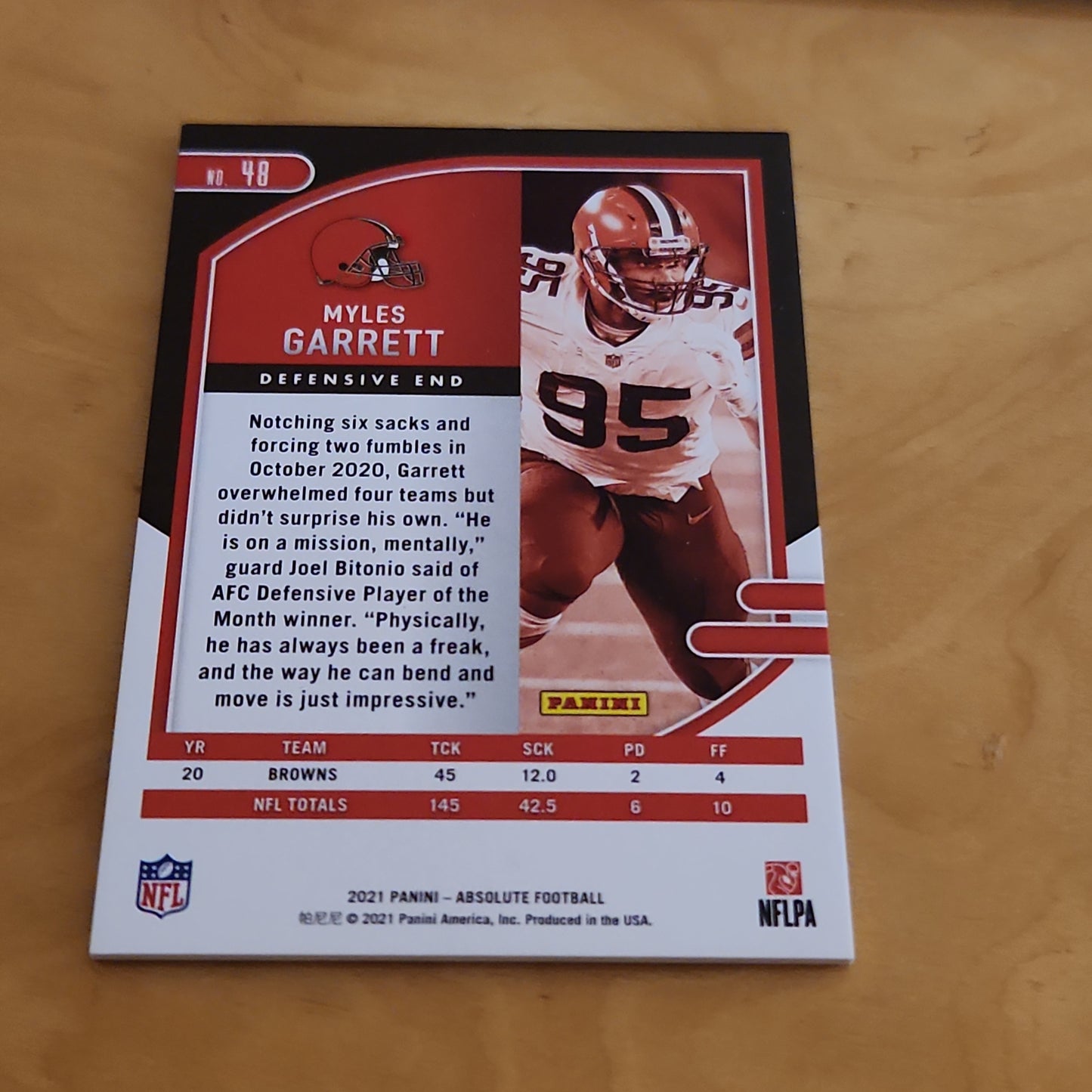 Panini Absolute Football Myles Garrett #48