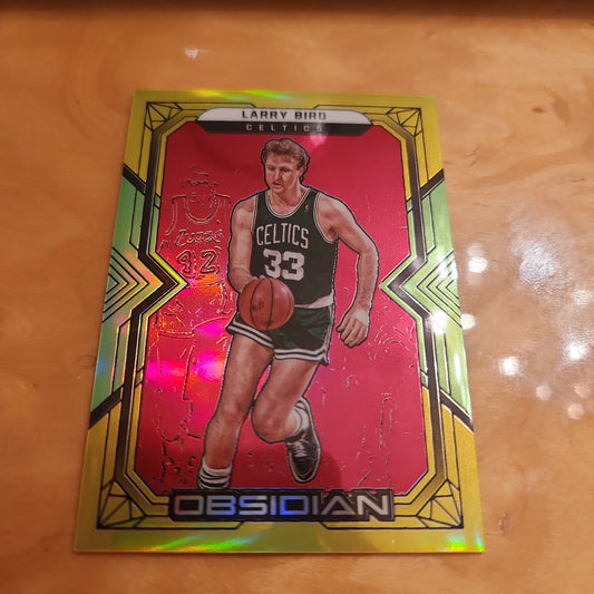 Panini Obsidian Yellow & Green Larry Bird 50/99 #134