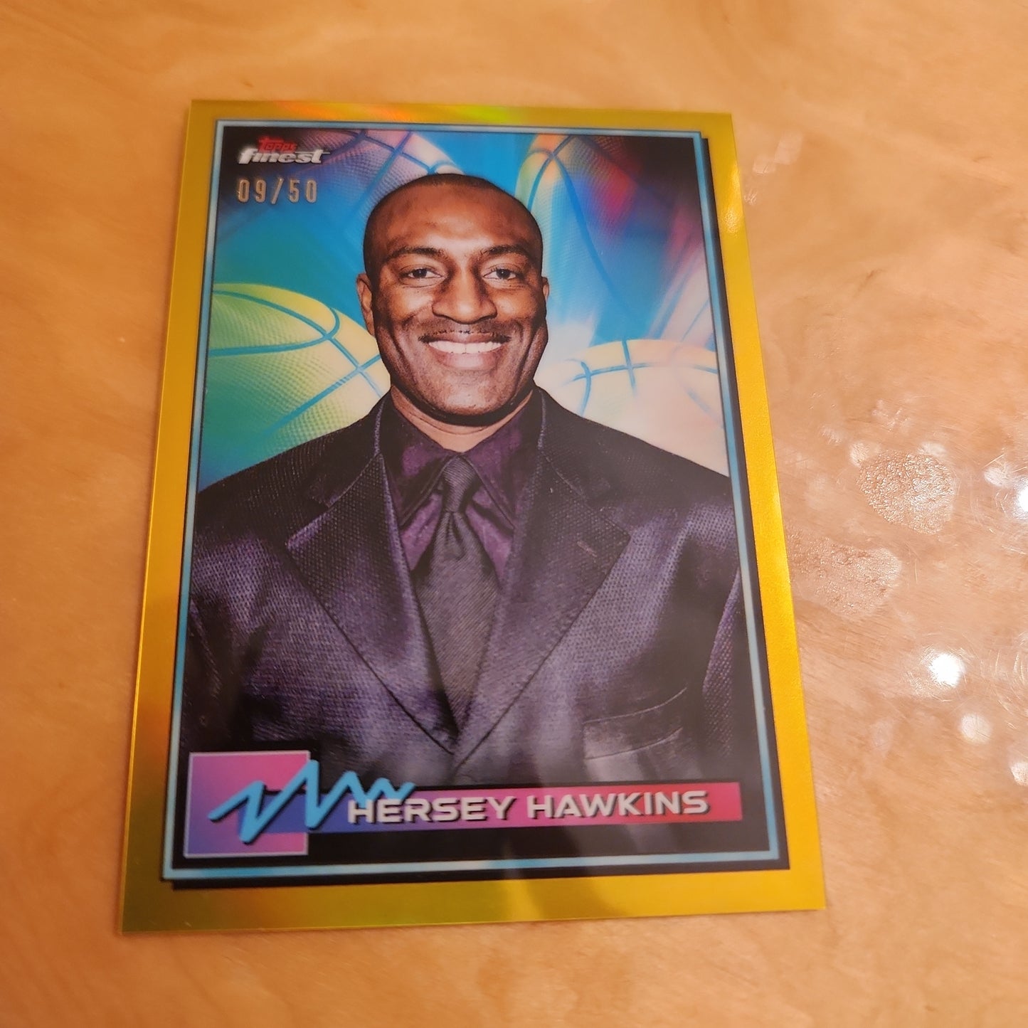 Topps Finest Gold Hersey Hawkins 9/50 #31