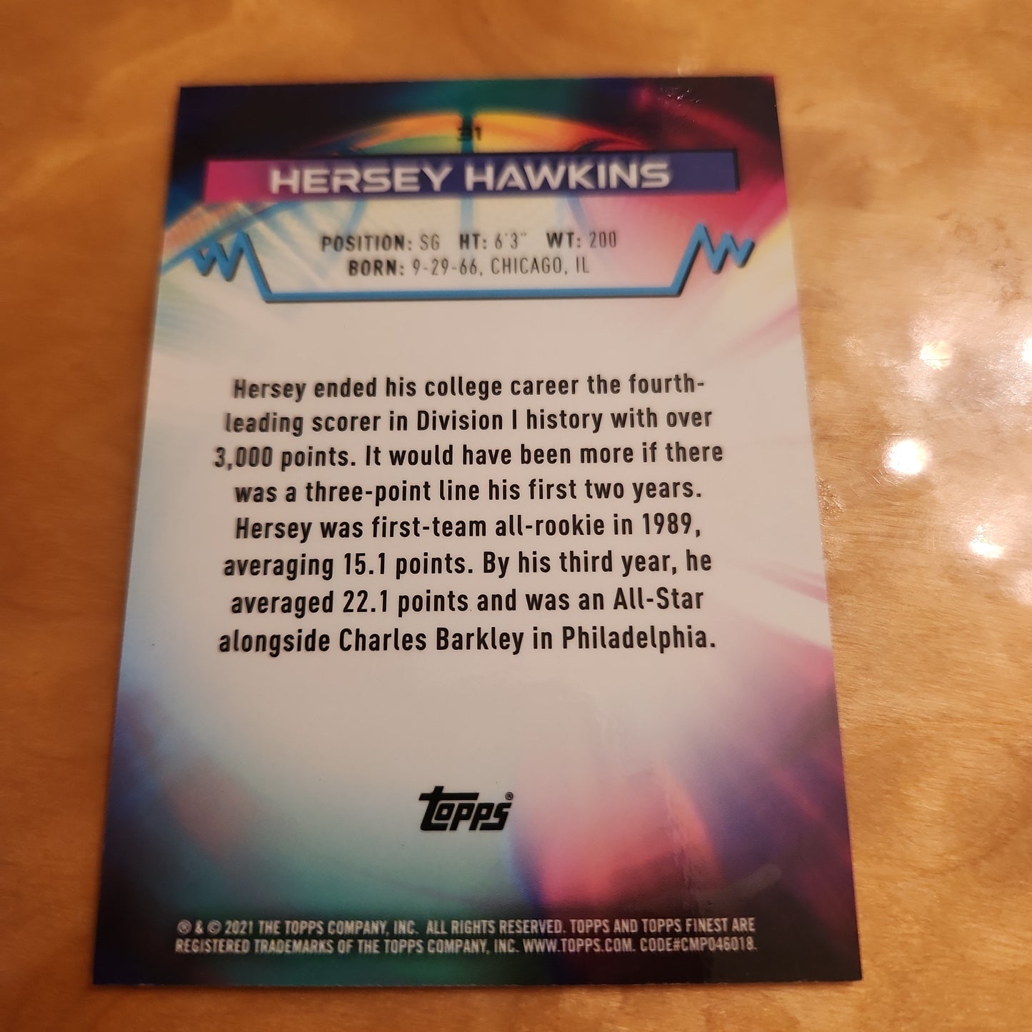 Topps Finest Gold Hersey Hawkins 9/50 #31