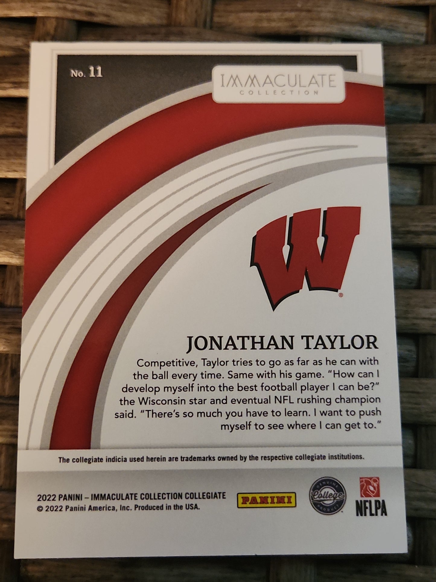 2022 Panini Immaculate Collegiate 78/99 Jonathan Taylor #11