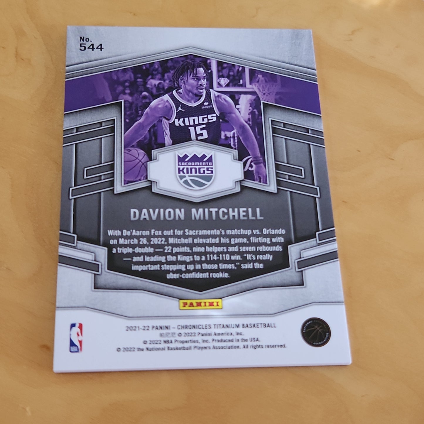 Panini Titanium Blue Davion Mitchell RC 19/21 #544