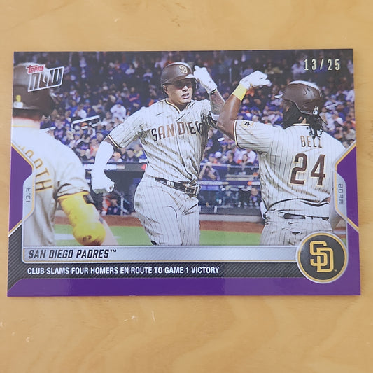 2022 Topps Now #1041 San Diego Padres Purple Parallel Card #d 13/25