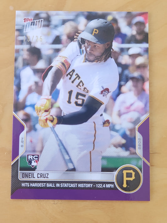 2022 MLB Topps Now Oneil Cruz Rookie PURPLE PARALLEL /25 SSP Pirates #768 RC