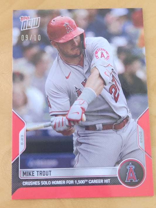 2022 TOPPS NOW PARALLEL #764 MIKE TROUT LOS ANGELES ANGELS 9/10