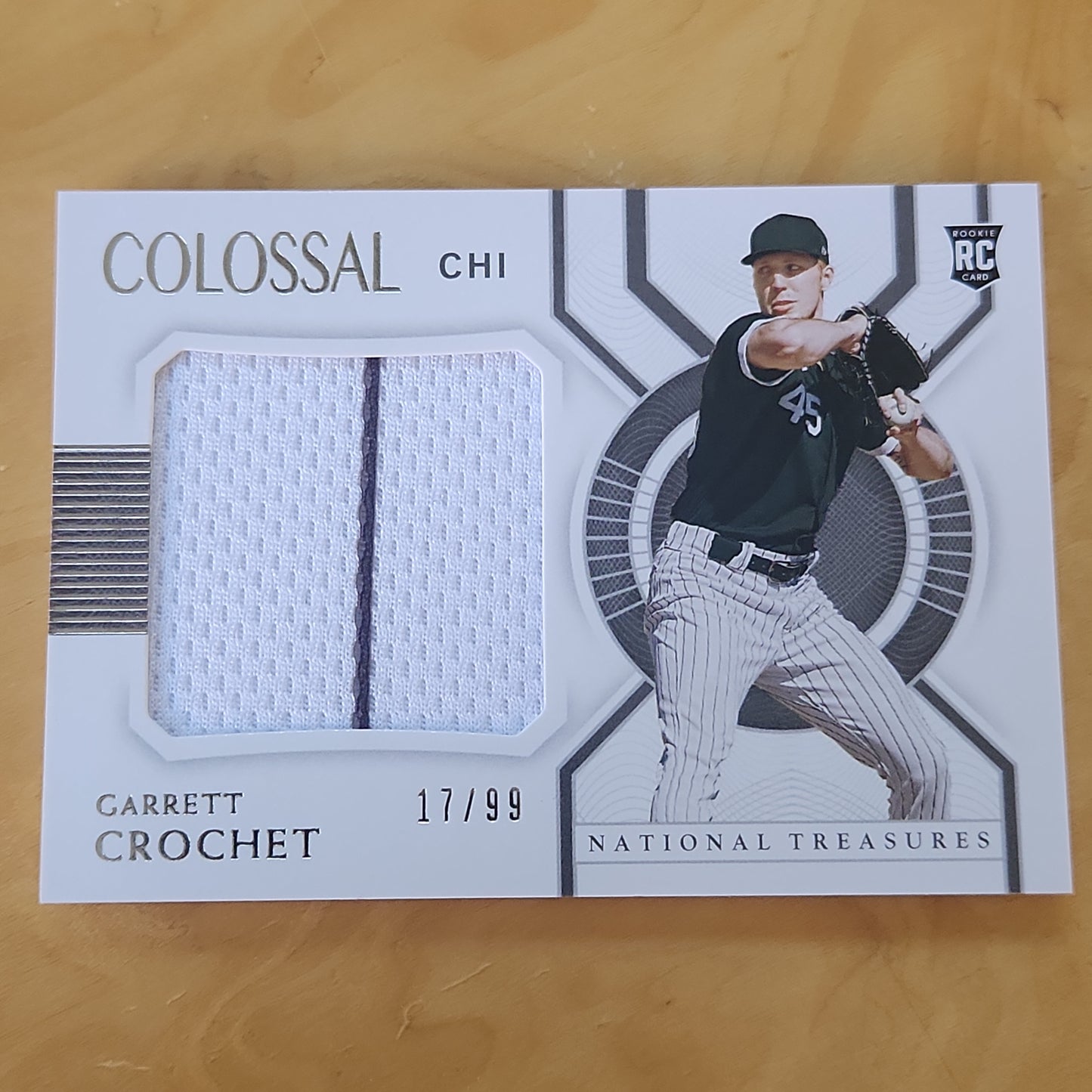 Garrett Crochet 2021 Panini National Treasures Colossal CM-JA Patch 17/99 RC