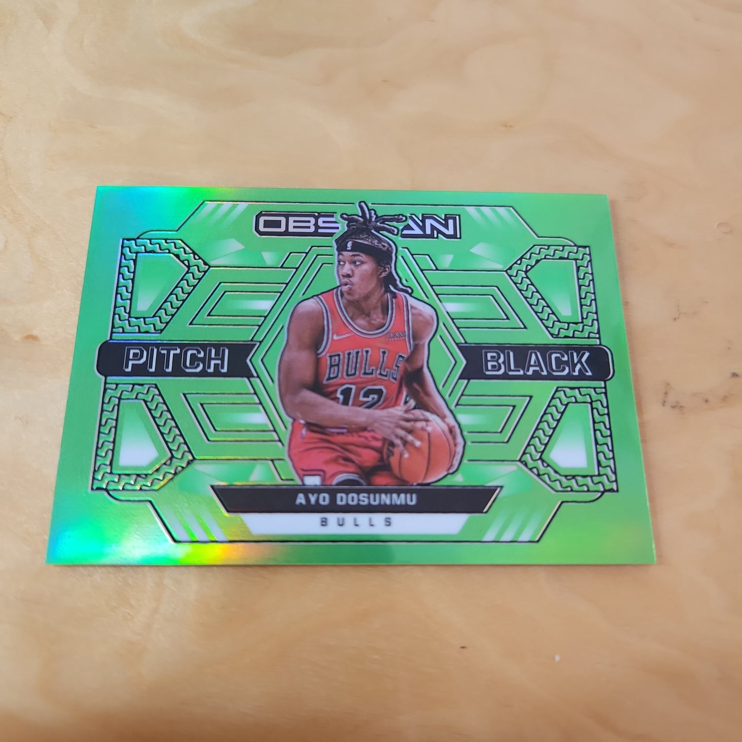 Panini Pitich Black Green Obsidian Ayo Dosunmu #13