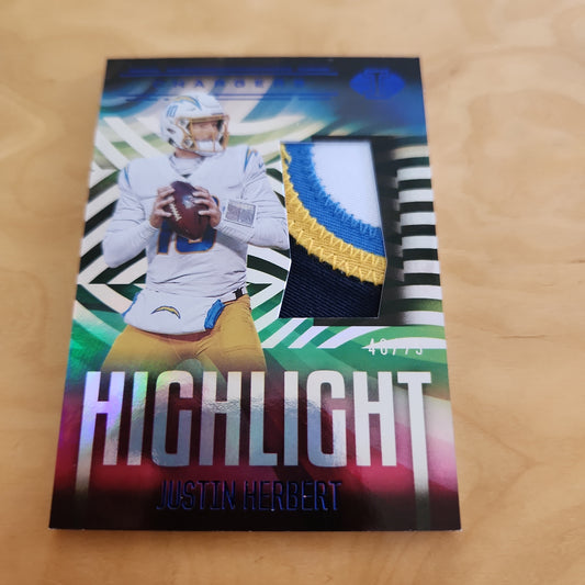 Panini Illusions Highlight Blue Justin Herbert Jerey Patch 40/75 #HS-JH